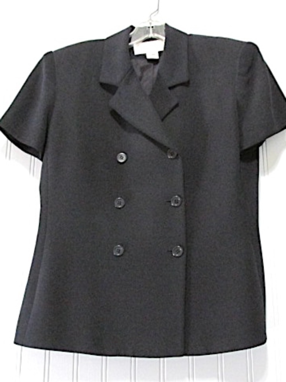 VTG Talbots Dark Blue Short-Sleeved Silk Blazer, Size 4